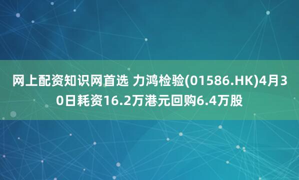 网上配资知识网首选 力鸿检验(01586.HK)4月30日耗资16.2万港元回购6.4万股